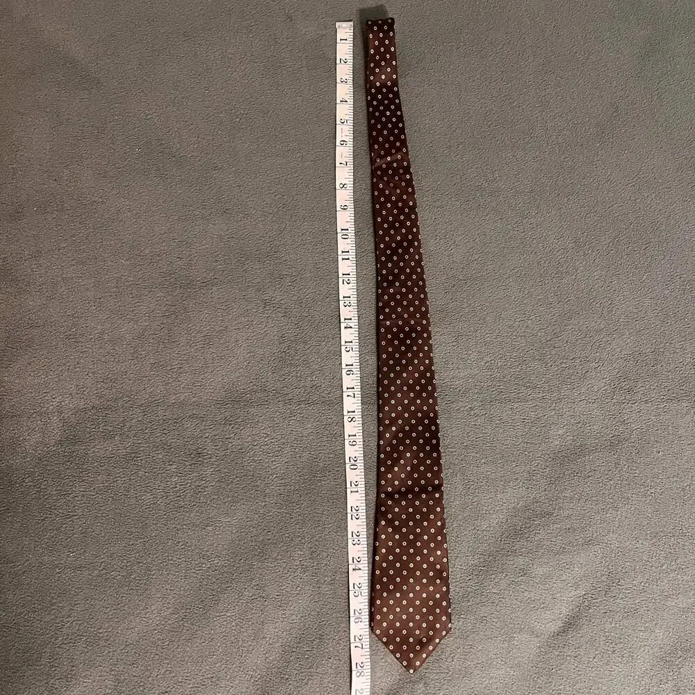 Vintage Brownstone Silk Tie Mens Brown Floral Dark Academia Retro Preppy 56